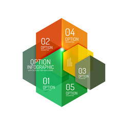 Paper geometric abstract infographic layouts