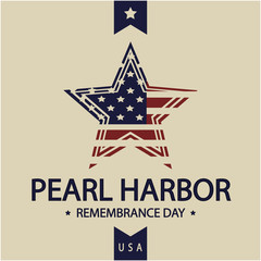 Pearl Harbor day card or background. vector illustration.