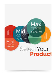 Business layout - select your product with sample options
