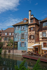 Fototapeta na wymiar Little Venice quarter of Colmar in Alsace in France