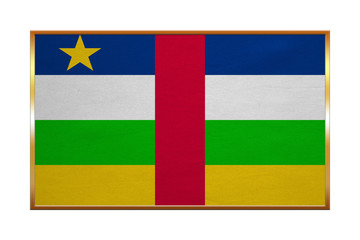 Central African Republic flag golden frame texture