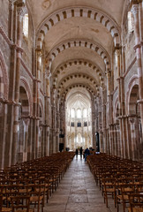 Obraz premium Nave at Vezelay Abbey in Bourgogne Franche Comte in France