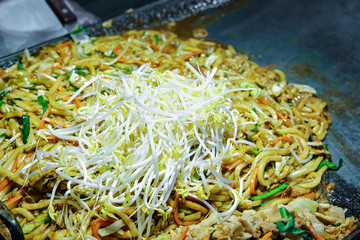 Noodles in Myeongdong open street market in Seoul