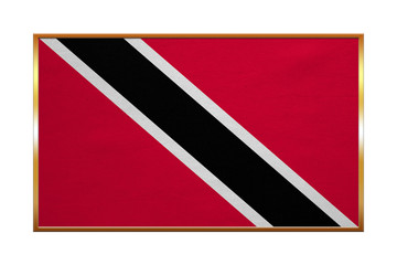Trinidad and Tobago flag, golden frame, textured