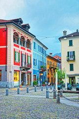 Piazza S Antonio in city center in Locarno Ticino Switzerland