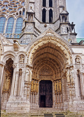 Portal of Cathedral of Our Lady of Chartres of France