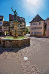 Naklejka premium Schwendi fountain in Colmar in Alsace France