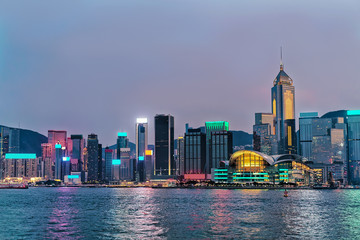 Fototapeta na wymiar Skyline and Victoria Harbor of HK