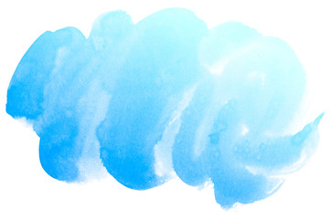  Abstract blue watercolor on white background.This is watercolor splash.It is drawn by hand.