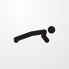 man doing exercises icon illustration