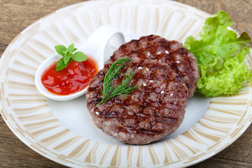 Grilled burger cutlet