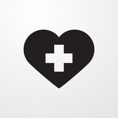 heart with cross icon illustration