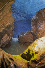 Trummelbach falls of Lauterbrunnen valley in Bern canton in Switzerland