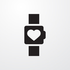 heart rate watch icon illustration