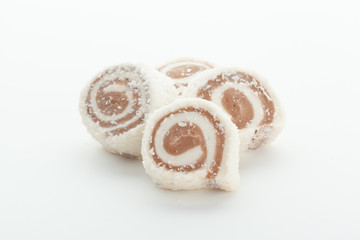 Tasty Turkish delight isolated on white
