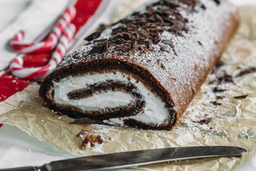 Chocolate roll cake
