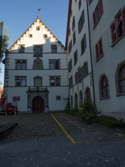 edificios típicos por las calles de Schaffausen , Suiza, en el verano de 2016 OLYMPUS DIGITAL CAMERA