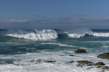 Waves rolling in at the Atlantic ocean.