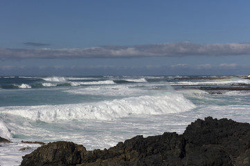 Waves rolling in at the Atlantic ocean.