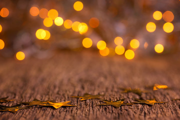 Wooden Christmas Bokeh Background 
