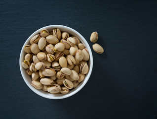 pistachio on dark background