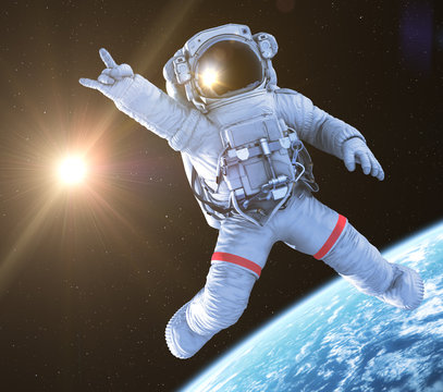 Fototapeta Rocking Astronaut, 3d render