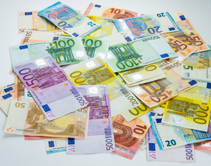 euro banknote money  finance concept cash on white background