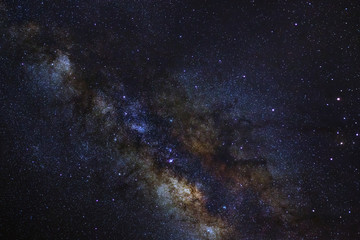 Close-up of Milky way galaxy with stars and space dust in the un