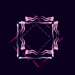 розовые рамки на синем фоне, векторная иллюстрация