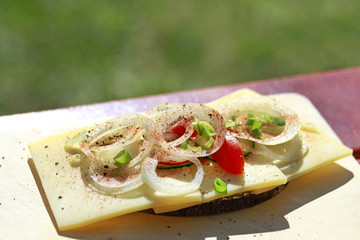 Käsebrot auf einer Allgäuer Alpe
