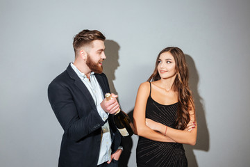 Man offers champagne