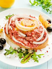 Beef tartar sandwich