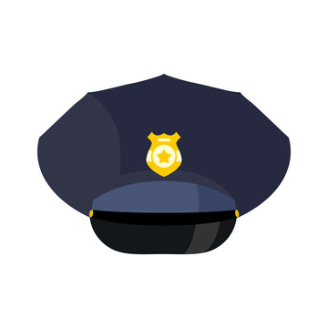 Police cap isolated. Hat cop officer. Accessory policeman