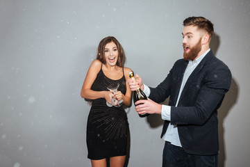 Beauty friends with champagne