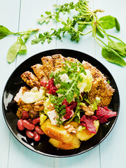 Pork ribs with veggies and herbs