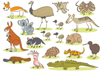 Obraz premium Australian animal kids drawing