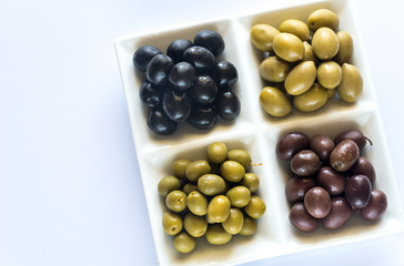 Assortment of olives: top view