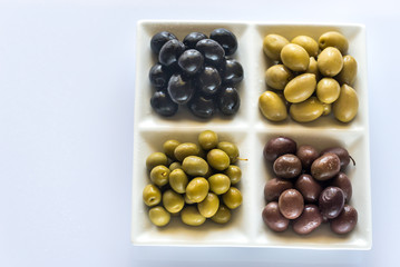 Assortment of olives: top view