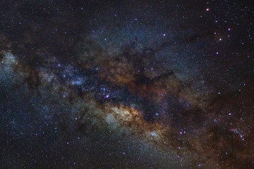 Close-up of Milky way galaxy with stars and space dust in the un