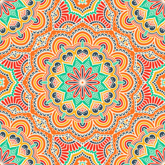 Ethnic floral seamless pattern - 128060638