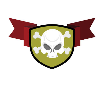 recommend clip art: Skull and shield. Crossed bones and skeleton head emblem. Herald