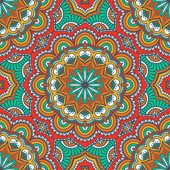 Ethnic floral seamless pattern