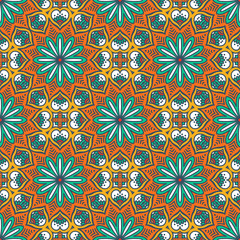 Ethnic floral seamless pattern