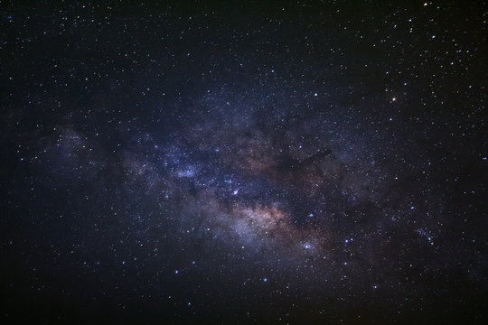 Milky way galaxy with stars and space dust in the universe, Long