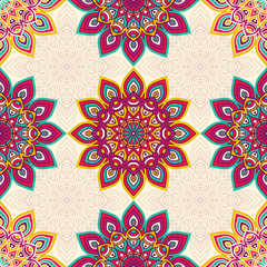 Ethnic floral seamless pattern