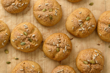Sweet pumpkin buns with cinnamon and ginger.