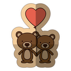 Bear cartoon in love icon. Animal cute adorable creature and friendly theme. Isolated design. Vector illustration