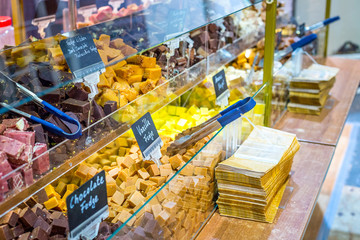 Candies, Pastries and Gingerbread in Traditional Christmas Market in Berlin, Germany