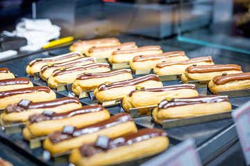 Profiteroles and Eclairs in the Cafe