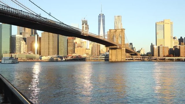 View to Manhattan from Brooklyn Bridge Park Dumbo